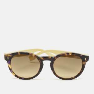 Fendi Tortoise Brown/Yellow Gradient FF 0085/S Round Sunglasses
