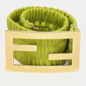 Fendi x Skims Green Leather Wide Waist Belt 65CM