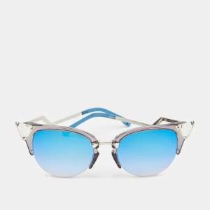Fendi Blue/Silver Mirrored FF0042/S Iridia Crystals Cat Eye Sunglasses