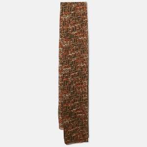 Fendi Brown/Multicolor Zucca Silk Stole 