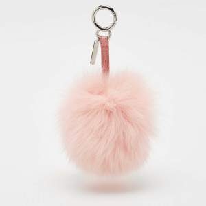 Fendi Pink Fox Fur Pom Pom Bag Charm