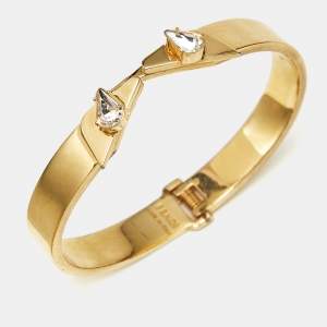 Fendi Monster Eyes Crystal Gold Tone Bracelet M