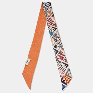Fendi Orange Print Silk Wrappy Bandeau