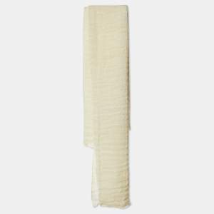 Pre Owned Fendi Cream Cotton & Linen Stole 
