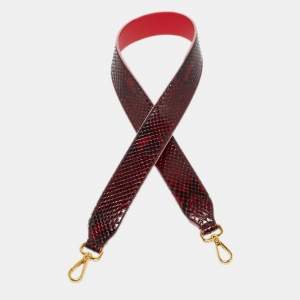 Pre Owned Fendi Red Python Strap You Shoulder Bag Strap