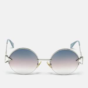Pre Owned Fendi Blue/Pink Gradient FF024 Round Sunglasses