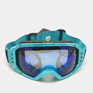 مملوكة مسبقًا Fendi Teal Green/Black FAH029 Studded Ski Goggles