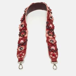 Pre Owned Fendi Flowerland Strap You Tricolor Leather Shoulder Bag Strap