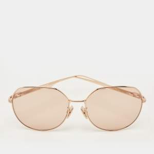 Pre Owned نظارة فندي FF0451/F/S كبيرة الحجم خوخي / وردي ذهبي شمسية