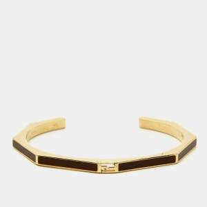 مملوكة مسبقًا Fendi Baguette Enamel Gold Tone Bracelet L