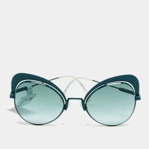 Pre Owned Fendi Green Gradient FF 0247/S Eyeshine Butterfly Sunglasses