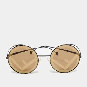 Pre Owned Fendi Brown FF 0343/S Round Sunglasses