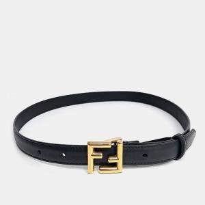 مملوكة مسبقًا Fendi Black Leather Belt