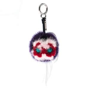 Pre Owned Fendi Multicolor Fur and Leather Mawhawk Monster Bag Charm 