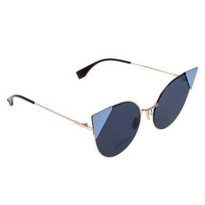 مملوكة مسبقًا Fendi Gold Tone/Blue FF0190/S Cat Eye Sunglasses