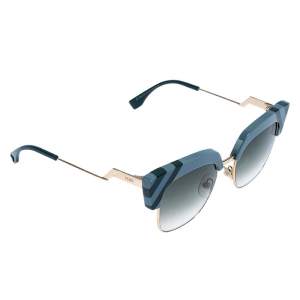 مملوكة مسبقًا Fendi Azure Blue/ Green Gradient FF 0241/S Waves Square Sunglasses 