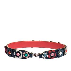 Pre Owned Fendi Multicolor Leather Floral Applique Interchangeable Shoulder Strap