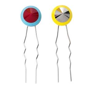 Fendi Multicolor Studded Set of 2 Hair Pins 