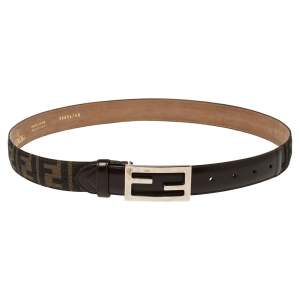 مملوكة مسبقًا حزام فندي كانفاس توباكو زوكا بإبزيم مقاس 95 سم