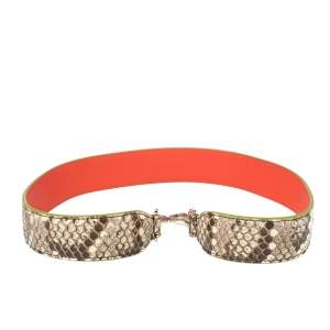Pre Owned Fendi Beige/Brown Python Strap You Shoulder Strap