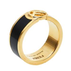 Pre Owned Fendi F is Fendi Bicolor Enamel Band Ring M