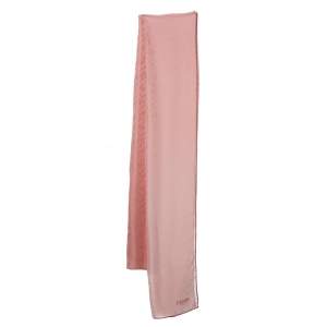Pre Owned Fendi Pink Degrade Effect FF Jacquard Silk Stole 