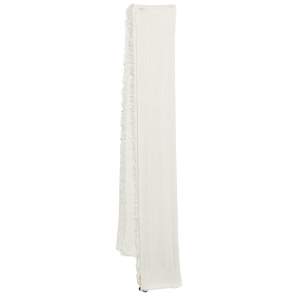 Fendi White Lurex Striped Layered Cashmere & Cotton Shawl