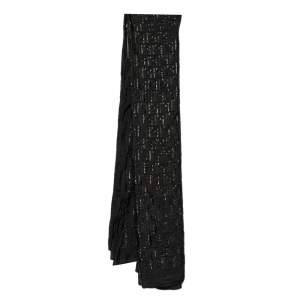 Pre Owned Fendi Black Lurex Monogram Silk Scarf