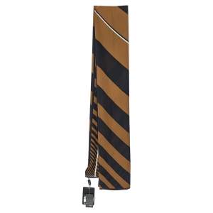 Pre Owned Fendi Brown Degraded Lines Print Silk Crepe Stole 