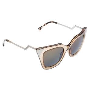 Fendi Beige/ Blue Mirrored FF0060/S Cat Eye Sunglasses