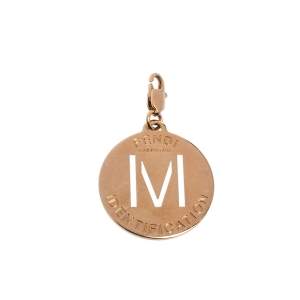 مملوكة مسبقًا Fendi Gold Tone M Identity Charm Pendant