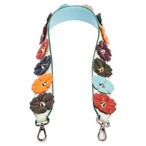 Pre Owned Fendi Multicolor Leather Flowerland Strap You Shoulder Bag Strap