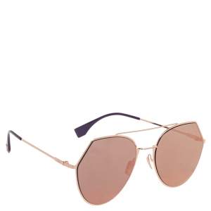 Fendi Rose Gold Tone/Purple FF 0194/S Rounded Aviator Sunglasses