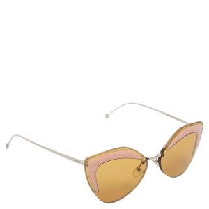 Fendi Silver/Pink Glitter FF 0355/S Rimless Cat Eye Sunglasses