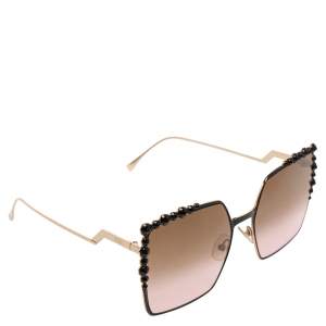 Fendi Black/Gold Gradient FF0259/S Cat Eye Oversized Sunglasses