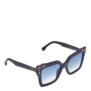 Fendi Black/Blue Gradient FF0260 Square Studded Sunglasses