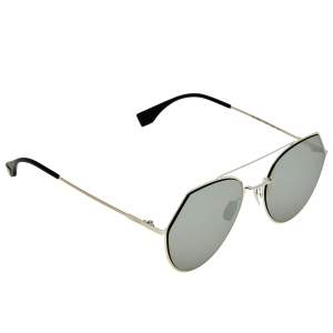 Fendi Silver/Grey Silver Mirrored Aviator FF0194/S 3YG0T Sunglasses