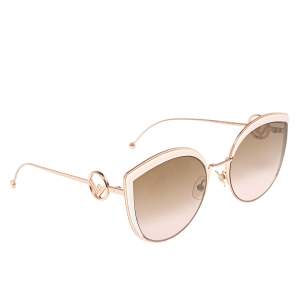 Fendi Rose Gold Tone/ Bicolor Gradient FF0290/S Cat Eye Sunglasses