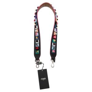 Pre Owned Fendi Multicolor Leather Studded Strap You Shoulder Bag Strap