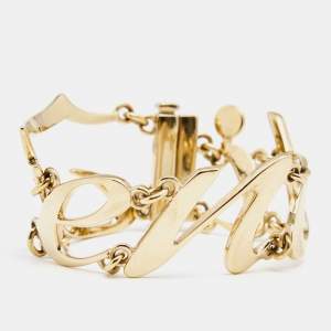 Pre Owned Fendi Gold Tone Metal Bracelet