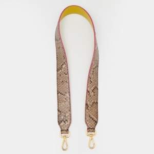 Pre Owned Fendi Beige/Brown Python Strap You Shoulder Strap