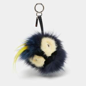 Fendi Tricolor Fur and Leather Zesty Bug Bag Charm