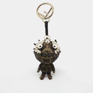 Pre Owned Fendi Tobacco Zucca Space Monkey Bag Charm