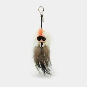Pre Owned Fendi Multicolor Fur Karlito Bag Charm