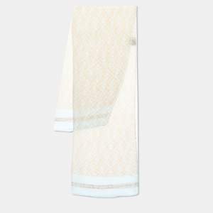 Pre Owned Fendi Blue & Beige Zucca Print Silk Stole