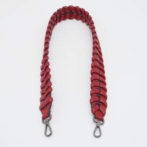 Pre Owned Fendi Red Whipstitch Strap You Bag Shoulder Strap