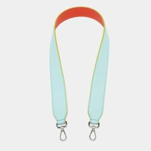 Pre Owned Fendi Turquoise/Orange Leather Shoulder Bag Strap
