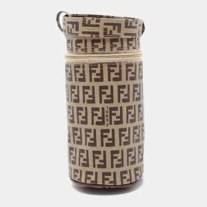 Pre Owned Fendi Beige Zucchino Coated Canvas Baby Bottle Holder