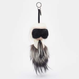 Fendi Multicolor Mink & Fox Fur Karlito Bag Charm