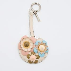 Fendi Multicolor Leather Flower Applique Mirror Bag Charm